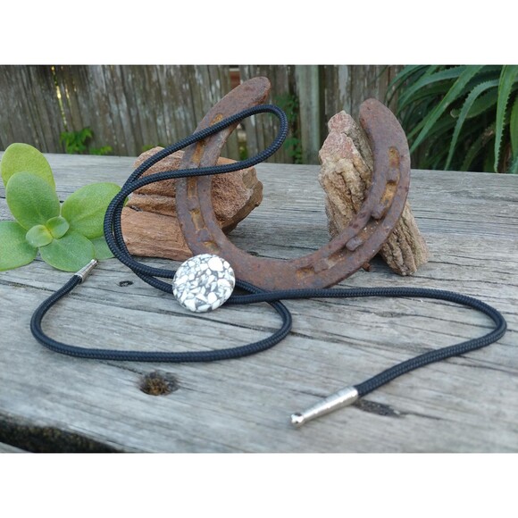 Handcrafted Terrazzo Mosaic Stone Bolo Tie - Picture 5 of 10